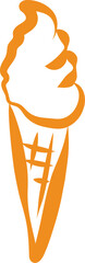 A hand drawn illustration of an ice cream cone

