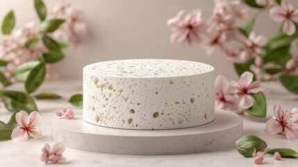 Elegant white cake display with flowers