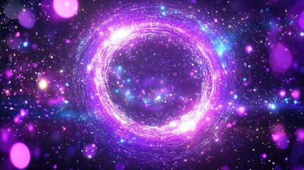 Fototapeta premium Vibrant Cosmic Energy Portal with Luminous Particles and Stars