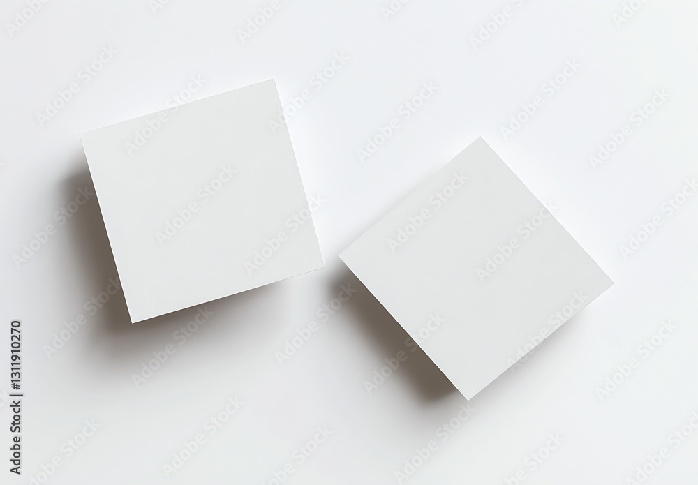Aufkleber two blank white square paper sheets for mockup and design presentations : generative ai