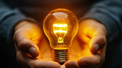 Illuminating idea in hands, demonstrating creativity and innovation in a personal and intimate setting