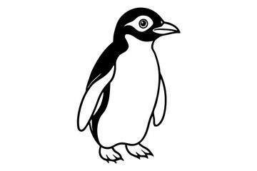 Penguin Ink Line Art
