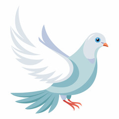 Obraz premium White dove flying gracefully against a white background
