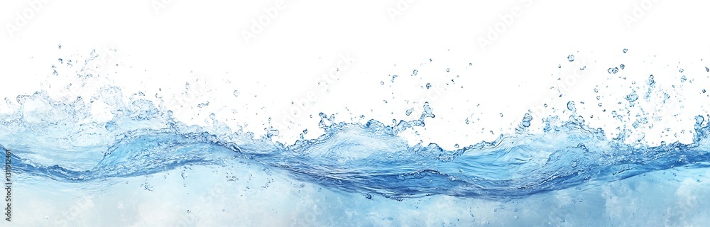 Poster stylish blue water splash with freshness and clarity for design usage : generative ai