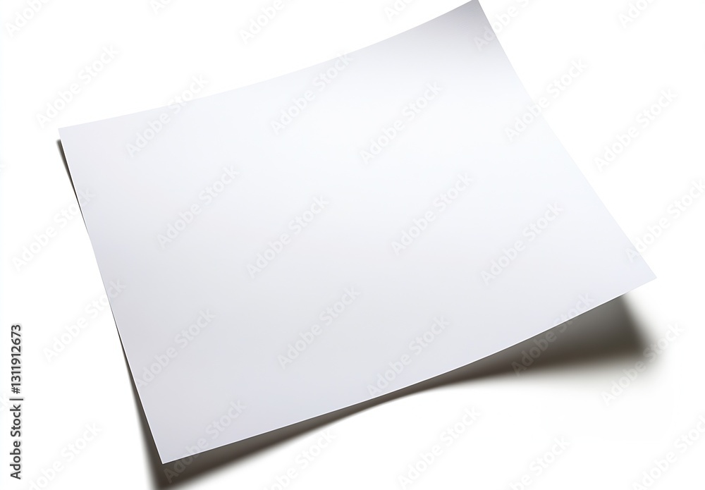 Leinwandbilder smooth and curved white paper sheet on bright surface ideal for showcase : generative ai