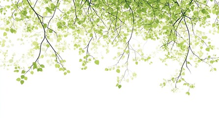 Vibrant Green Leaves Creating Beautiful Natural Frame Background : Generative AI