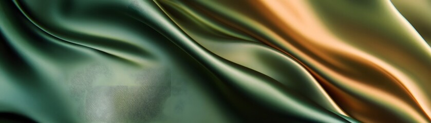 Obraz premium Elegant Draped Fabric in Green and Gold Hues