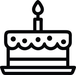 illustration of cake with candle