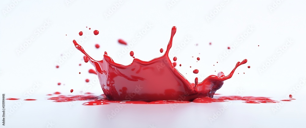 Poster Splashing red liquid creating a dynamic motion capturing a vibrant feel : Generative AI