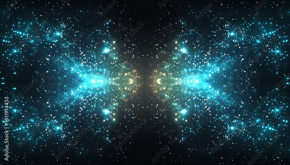Leinwandbilder cosmic vision of stars and light particles merging in a beautiful space background : generative ai