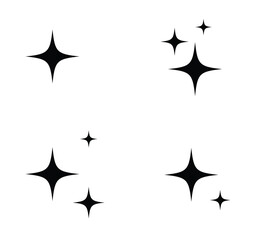 Stars sparkle icons collection. Set of star shapes.
