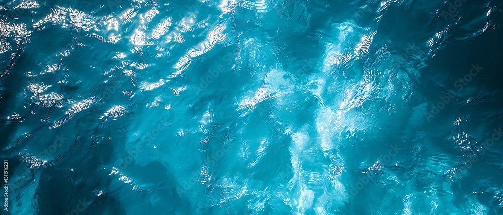 Poster A Captivating Aerial View of Clear Blue Ocean Waves for Serene Blend : Generative AI
