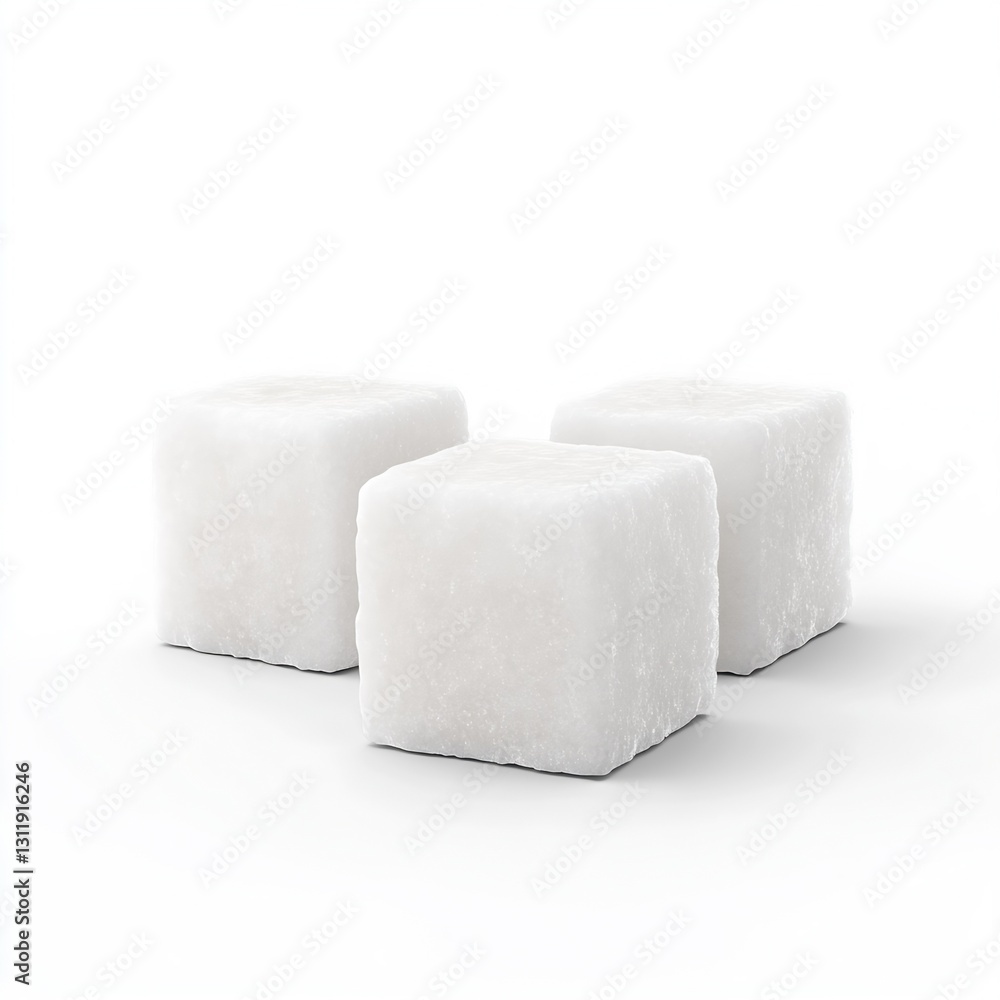 Aufkleber three sugar cubes displayed together on a clean background suggesting sweet treats and ingredients :