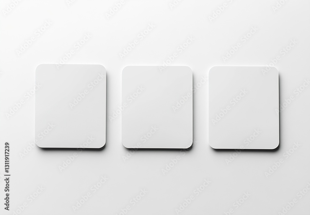 Aufkleber minimalist blank square plates on a clean white surface ideal for creative design use : generative a