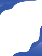 vertical vector blue gradient curve template design border frame on white background