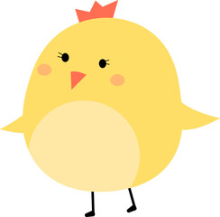 Hand drawn cute bird character illustration