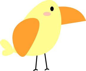 Hand drawn cute bird character illustration