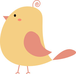 Hand drawn cute bird character illustration
