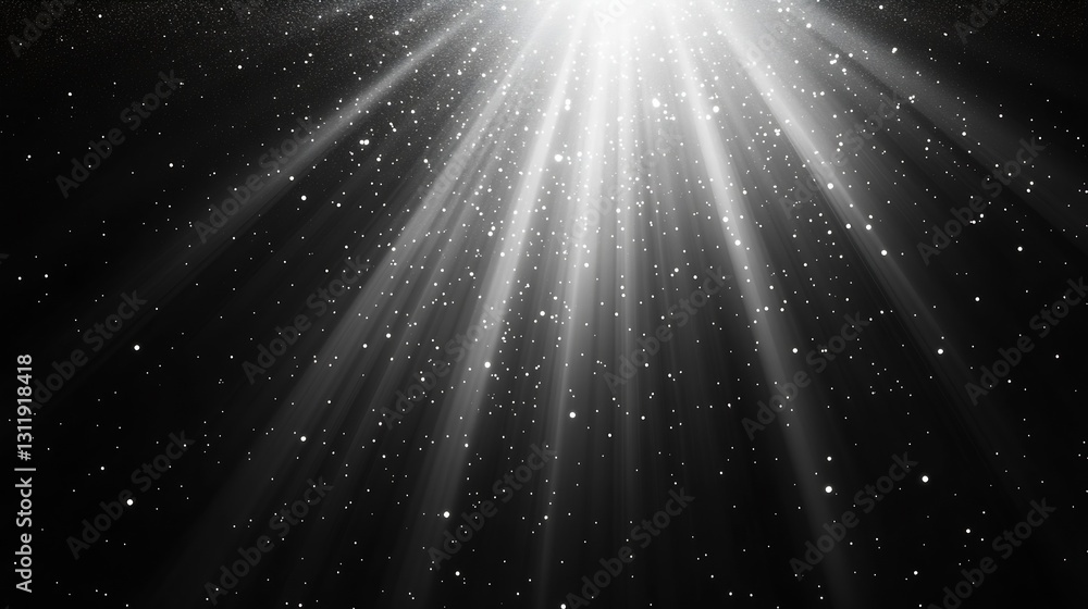 Poster Radiant Light Burst in Black Background Creating a Magical and Ethereal Effect : Generative AI