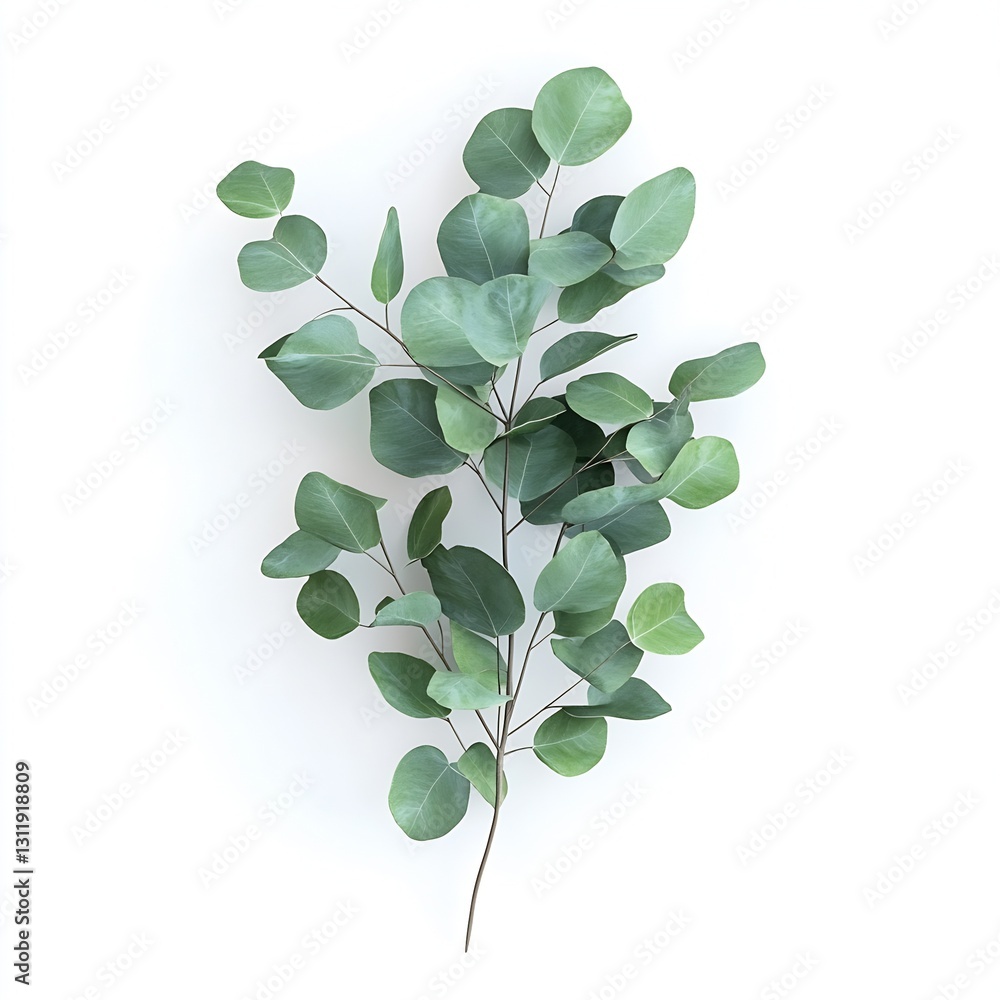 Poster vibrant green eucalyptus leaves isolated on a soft background symbolizing nature and wellness : gene