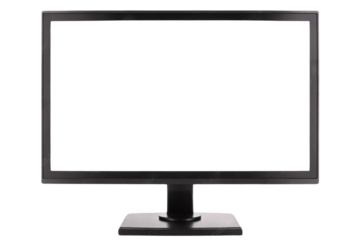 display monitor with blank isolated white or transparent display, isolated on white or transparent png	
