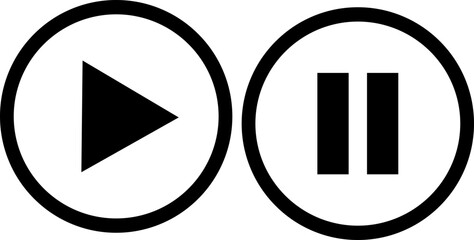 play and pause button silhouette vector file svg