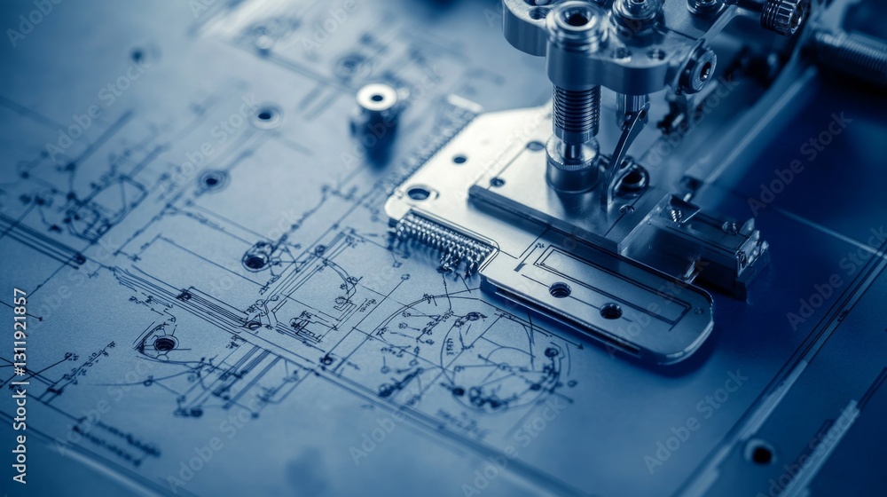 Poster creating a precision machining blueprint workshop engineering guide industrial environment expert in