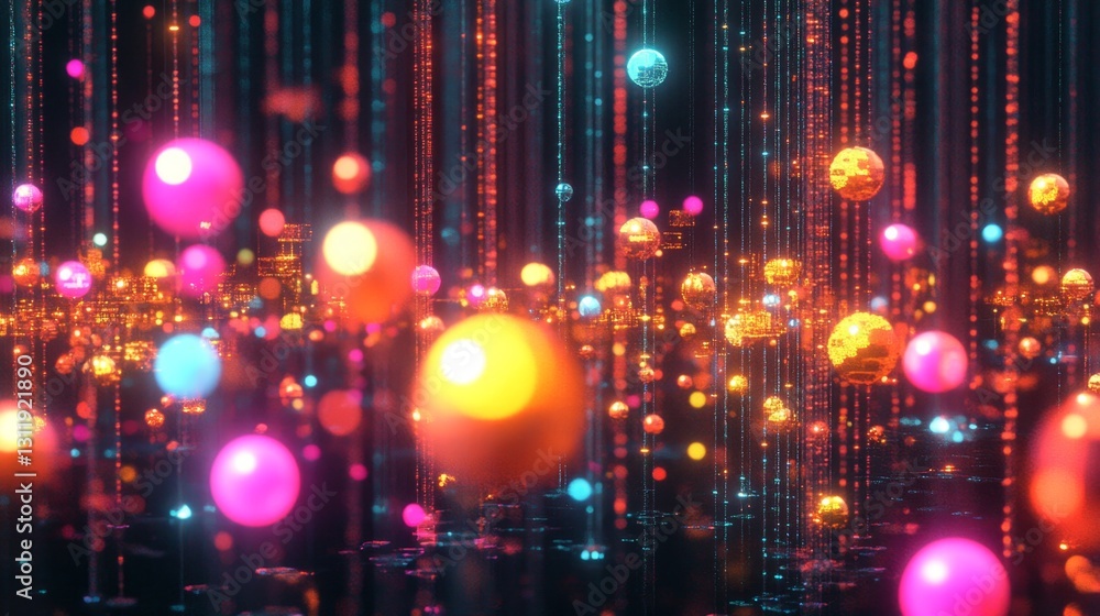 Poster visualizing machine learning abstract art in digital spaces conceptual design technology insights