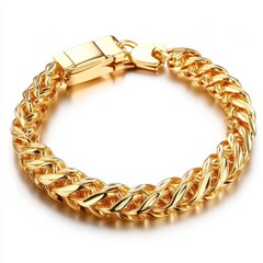 Obraz premium Elegant Gold Chain Bracelet with Stylish Link Design and Clasp