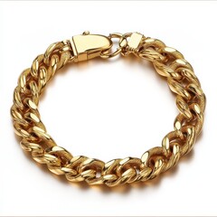 Obraz premium Golden Chain Bracelet with Polished Links and Secure Clasp