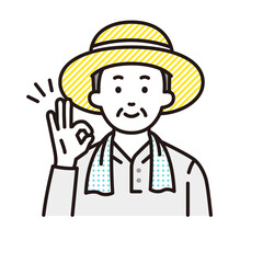 OKサインを出す農家