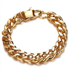 Obraz premium Luxurious Gold Chain Bracelet with Shiny Links and Elegant Design