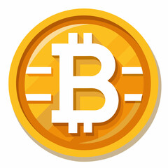 Bitcoin symbol icon in vibrant yellow color