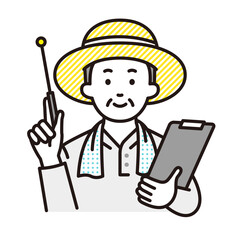 説明する農家