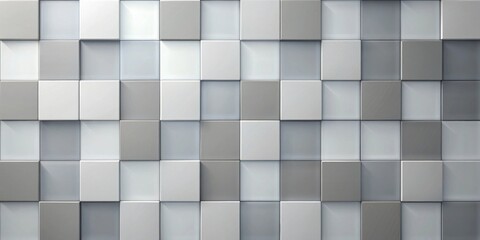 Abstract grayscale cubic pattern, seamless repeating texture, modern geometric background for design projects