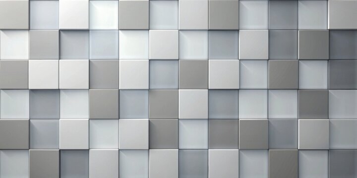 Abstract grayscale cubic pattern, seamless repeating texture, modern geometric background for design projects