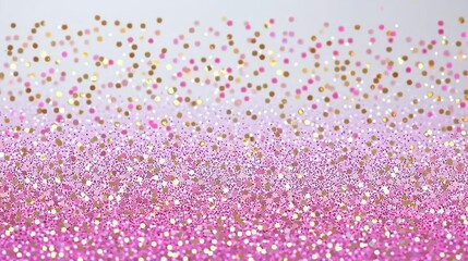 Pastel pink and gold glitter confetti background