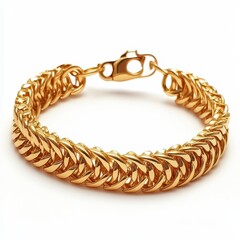 Obraz premium Elegant Gold Chain Bracelet with Shiny Links and Secure Clasp