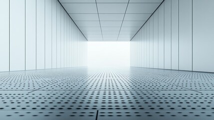Empty white hallway