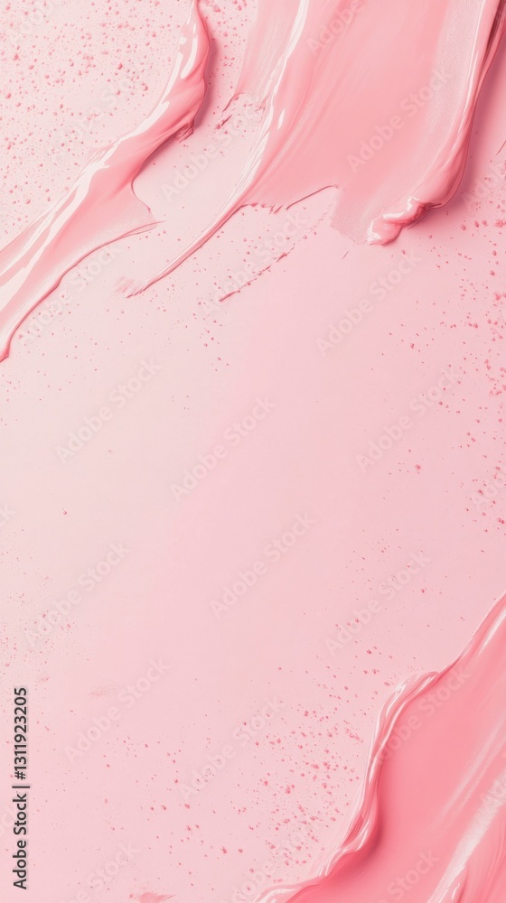 Poster abstract image featuring smooth, glossy pink strokes and a textured splattered background