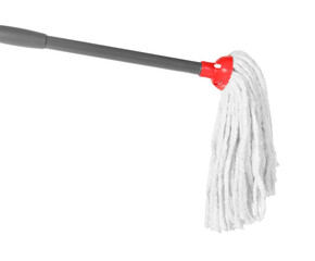 String mop isolated on white. Cleaning equipment