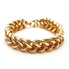 Obraz premium Elegant Gold Chain Bracelet with Intricate Design and Glossy Finish