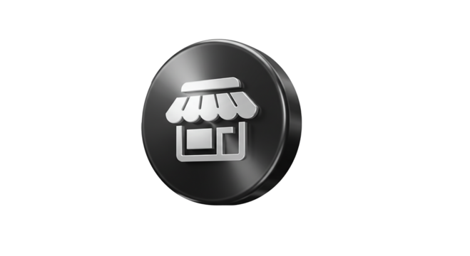 3D Business Store Icon – Modern Digital Shop Symbol