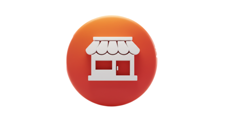 3D Business Store Icon – Modern Digital Shop Symbol
