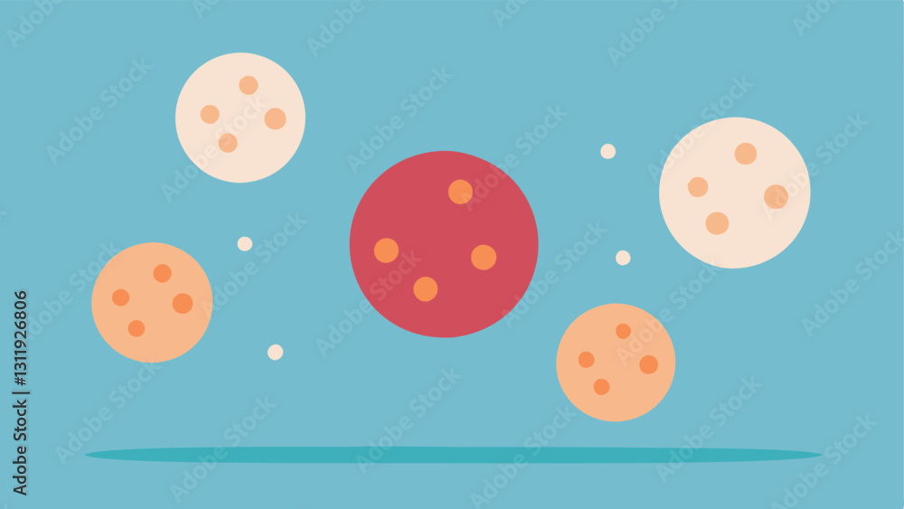 Poster targeting imperfections an image showing nanoparticles zooming in on areas with imperfections or irr