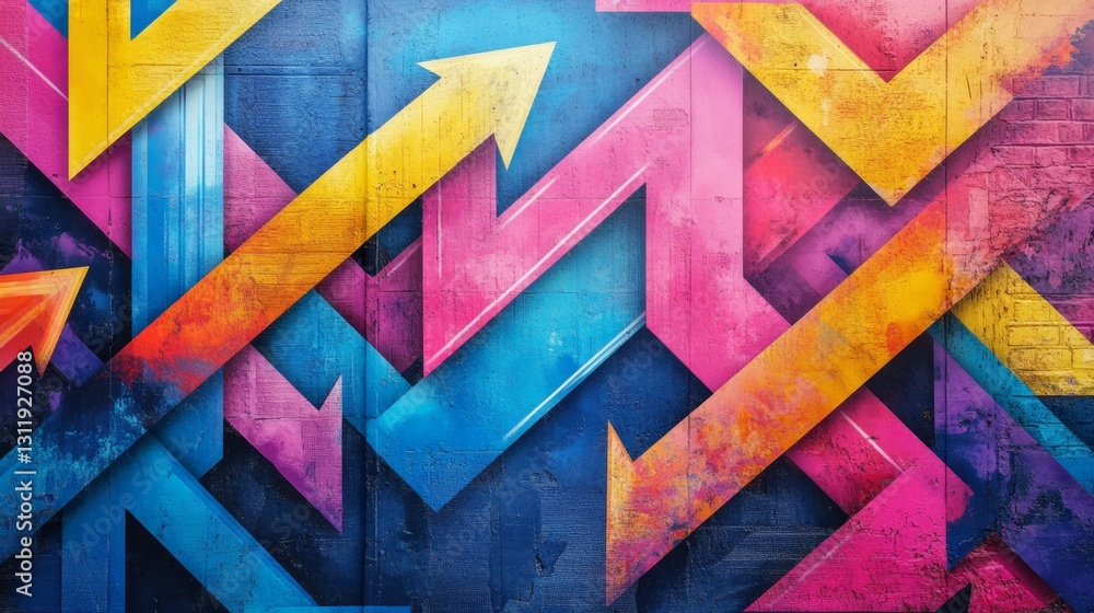 Poster digital arrows intersecting virtual space graphic design abstract environment creative perspective d
