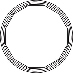 Circle line blend to polygon. Modern futuristic design element