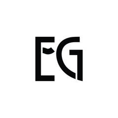 Obraz premium EG monogram logo design letter text name symbol monochrome logotype alphabet character simple logo