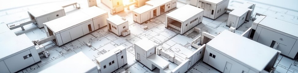 Fototapeta premium Abstract architectural blueprint, clean lines, floor plan background, construction, building