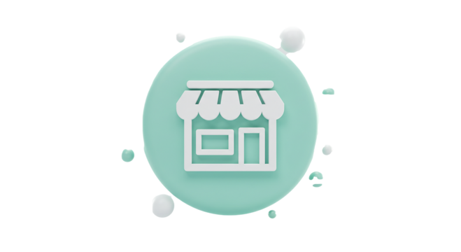 3D Business Store Icon – Modern Digital Shop Symbol